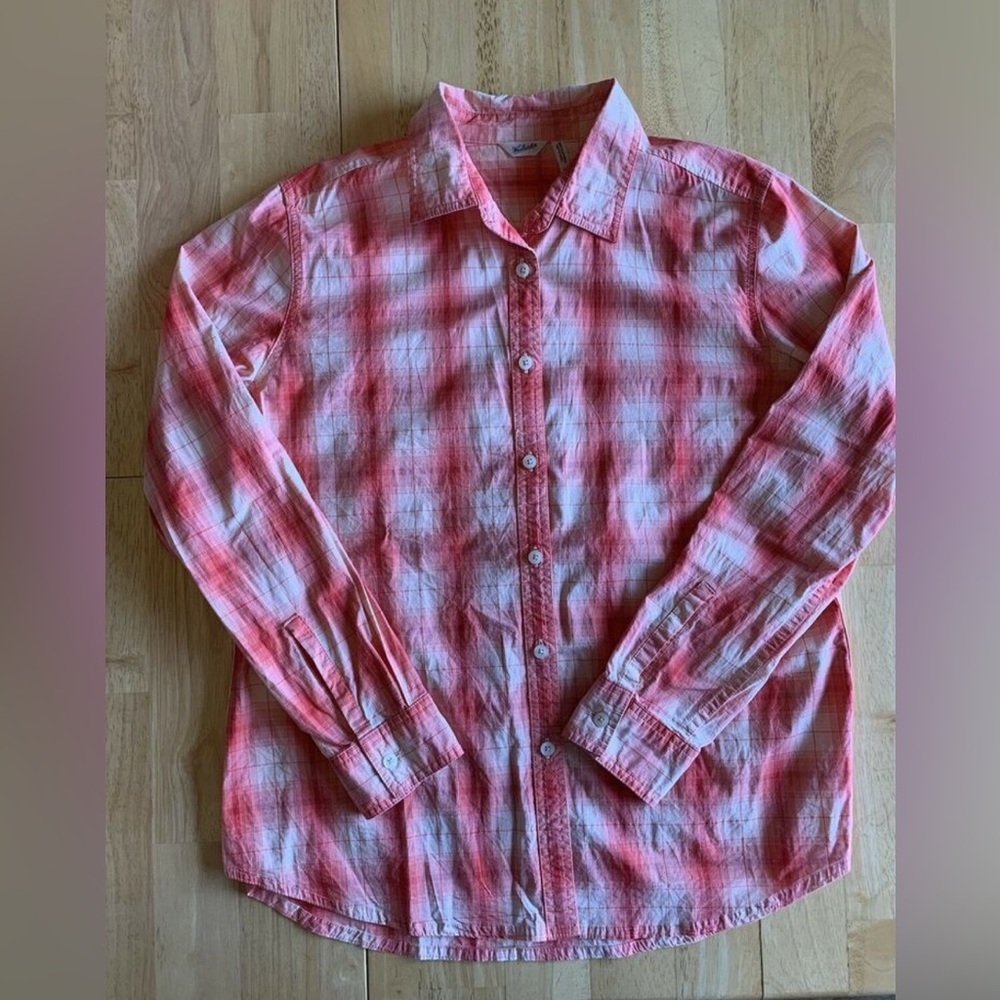 Woolrich Women’s Coral‎ Cream Plaid LS Shirt - Picture 2 of 11